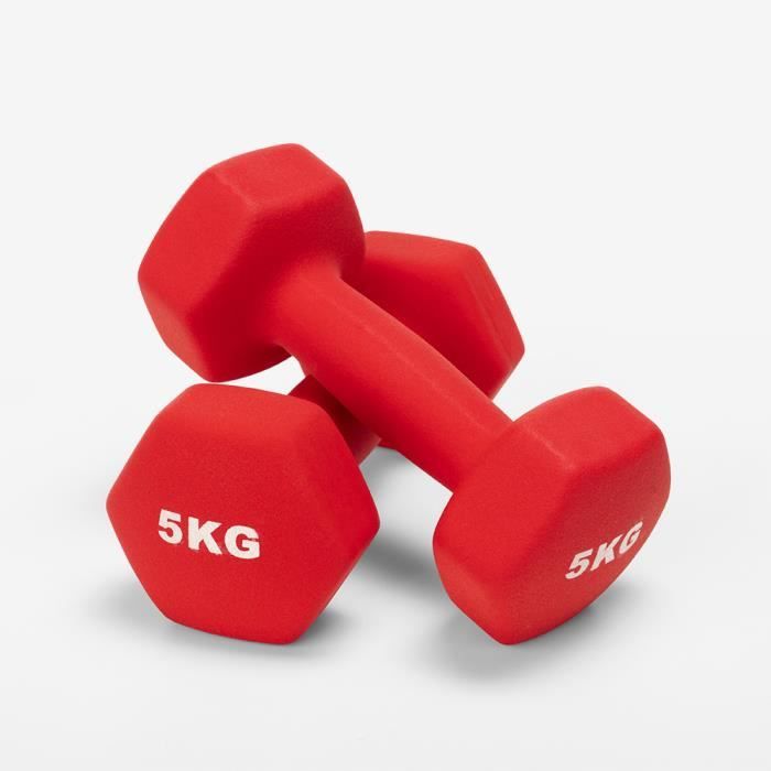 Paire de 2 poids haltères 5kg Gym et Vinyle Fitness Megara - Cdiscount Sport