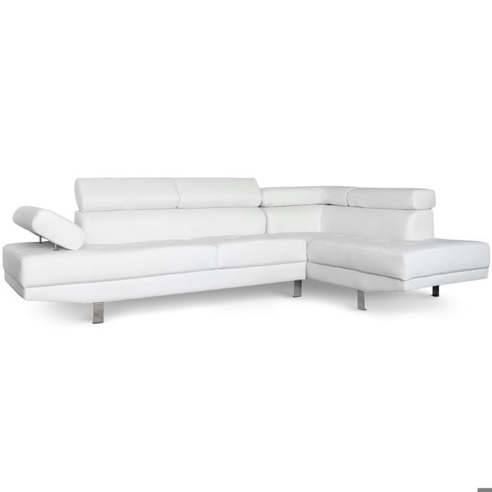 canape d angle avec tetieres relevables alfa blanc cdiscount maison
