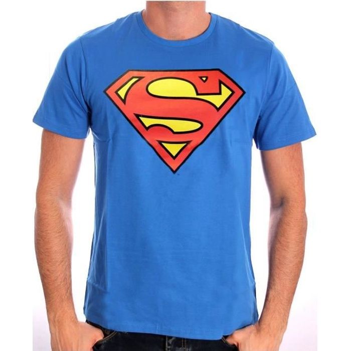 T-shirt Adulte Superman -Bleu avec Logo