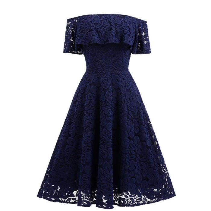 robe de cocktail bleu nuit
