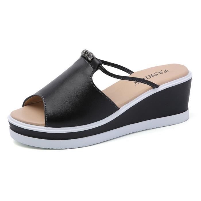Claquette femme talon compensé clearance