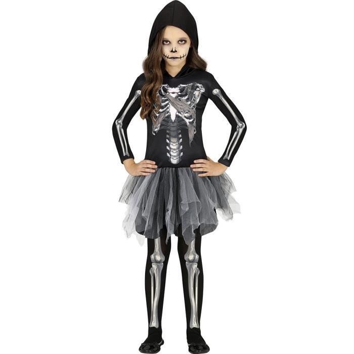 D guisement squelette robe capuche tutu fille 10 12 ans Noir