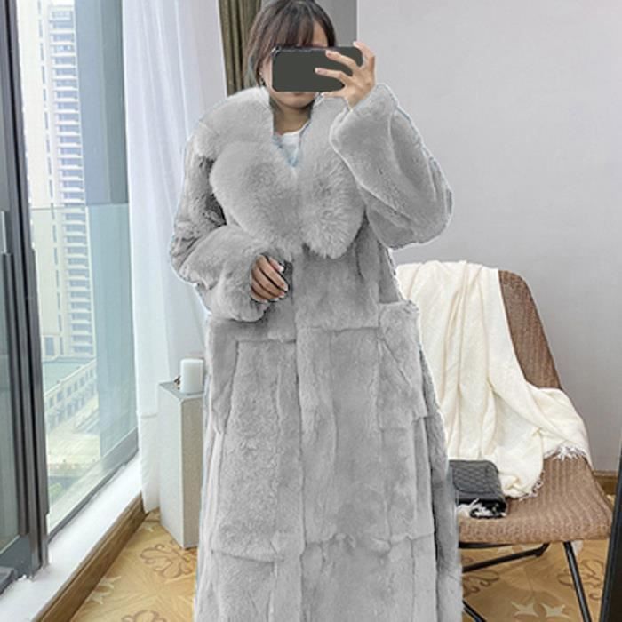 Manteau fourrure gris femme outlet