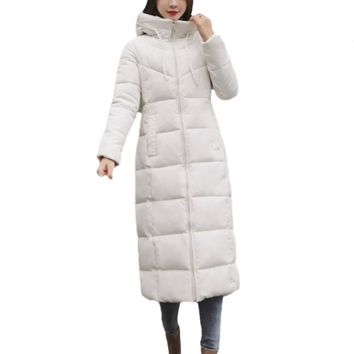 Doudoune MISSMAO Femme Chaud Zipp Casual avec Capuche blanche