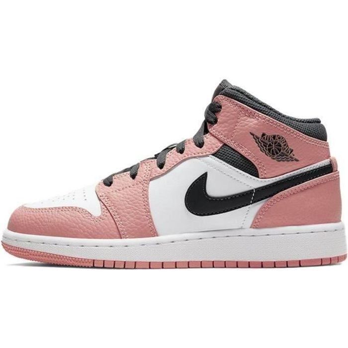 Basket NIKE AIR Jordan 1 Mid Pink Jordans one AJ 1 pour Femme AJS590786  Pink - Cdiscount Chaussures