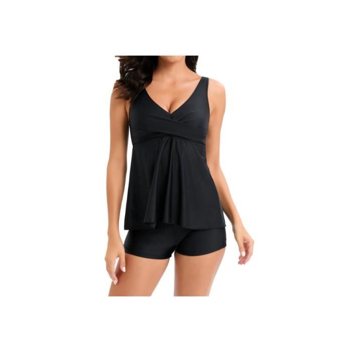 Maillot De Bain 2 Pièces Push-up Couleur Unie Pour Femme - Bikini Avec Bonnet Rembourré - Taille S à XXL