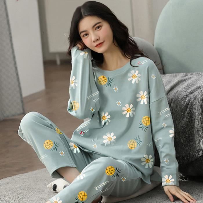 Ensemble de pyjama femme en gaze de coton bio Bleuet - Pyjamas Hestia