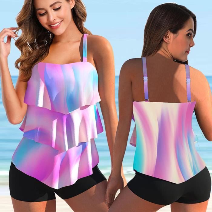 Bikini 2 Pièces Gris Et Corail Taille 42 - Marque Verano, Occasion En Très Bon état