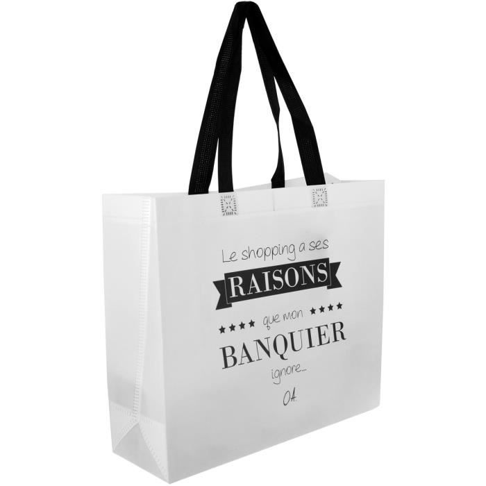 Sac Pour Course Shopping Cabas Citation Le Shopping A Ses Raisons Blanc Blanc Cdiscount Bagagerie Maroquinerie