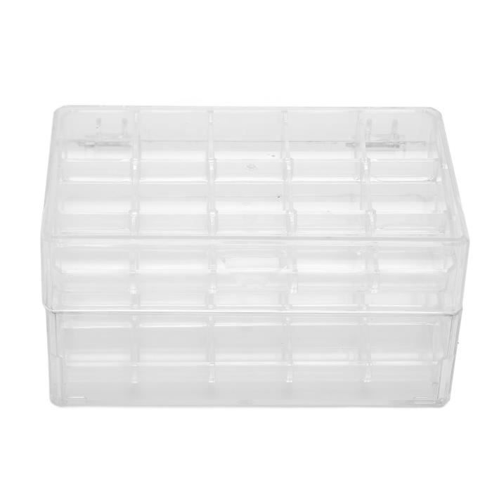 Lot De 2 Boîtes De Rangement Bijoux Double Couche Avec Couvercle Transparent - Organisateur Portable Jaune Et Blanc