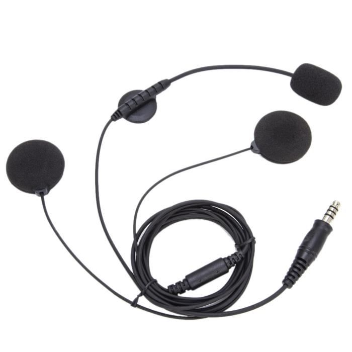 HINAYOSAN Casque Tactique PTT Télescopique Avec Tube Acoustique 7,1 Mm – Idéal Pour Radios Bidirectionnelles