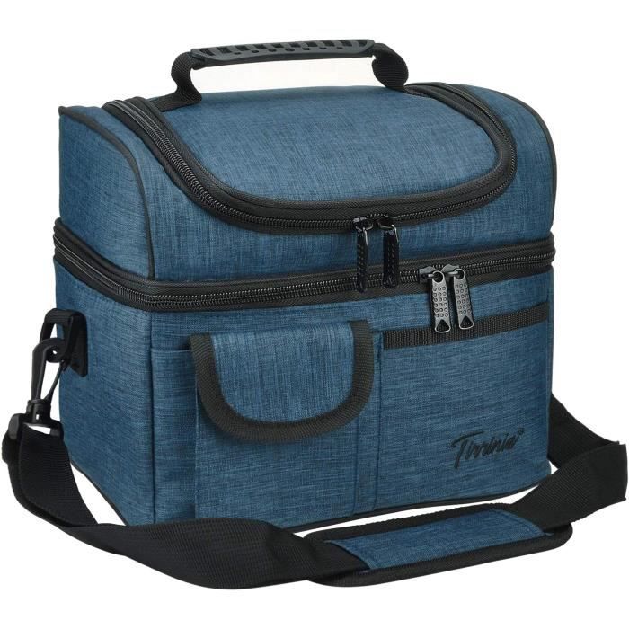 Sac Isotherme Kato Tirrinia Double Compartiment - Bandoulière - 26x19x22cm - Pour Repas Et Pique-Nique