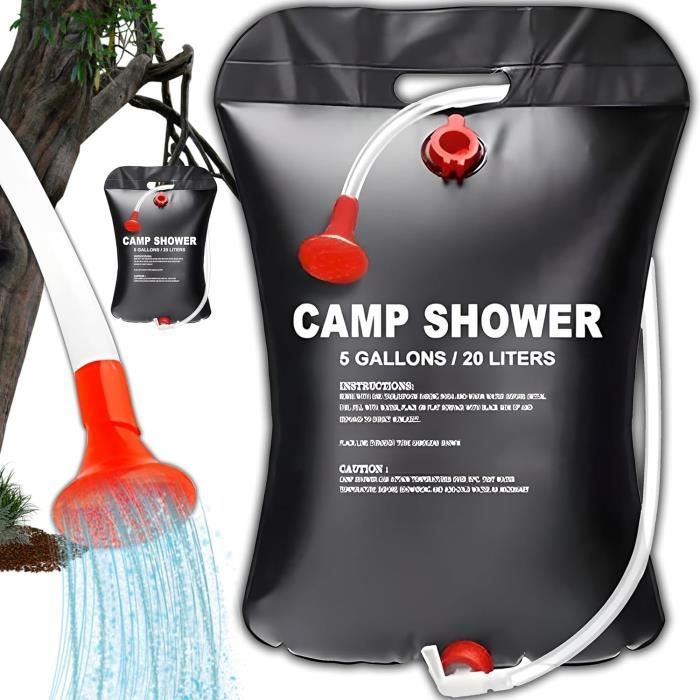 Douche Portable 5 Gallons Pour Camping - Sac Avec Pompe à Batterie - Neuf