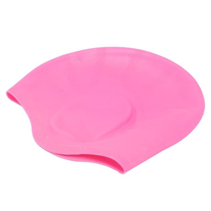 Bonnet De Bain 3D Protection Oreilles Silicone Imperméable - Bonnet Piscine Natation Homme Femme Enfant Noir