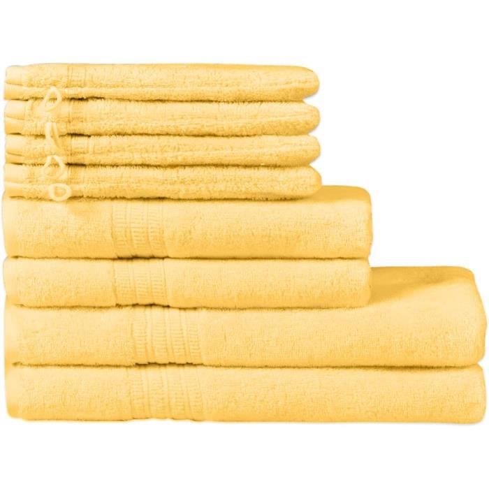 Set Serviettes En Coton Bio 100% Oeko-Tex - Très Absorbantes, Douces, Séchage Rapide - 4 Essuie-mains Bleu Foncé