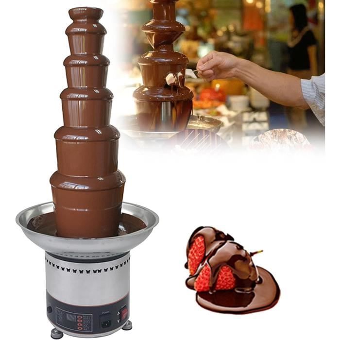 BINSKJ Fontaine à Chocolat à 3 Niveaux, Fontaine à Fondue Au Chocolat, Avec Réglages De Température Réglables, Conçue Pour Garder Le Chocolat Fondu, Pour Une Fête D'anniversaire, Un Buffet De Mariage