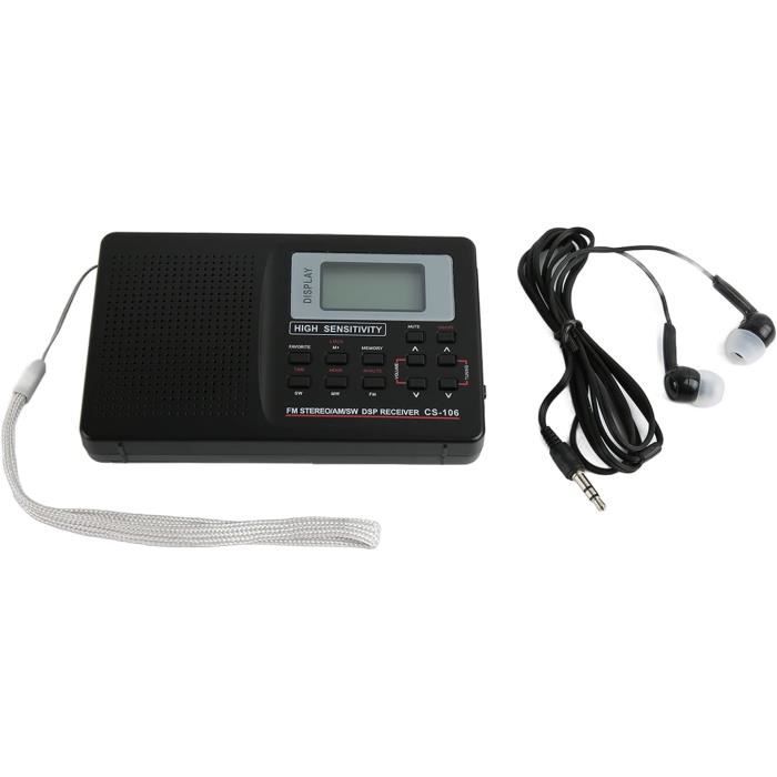 Radio Portable AM/FM à Piles AA | Petite, Légère, Avec Prise Casque | Pour Maison, Voyage, Urgences