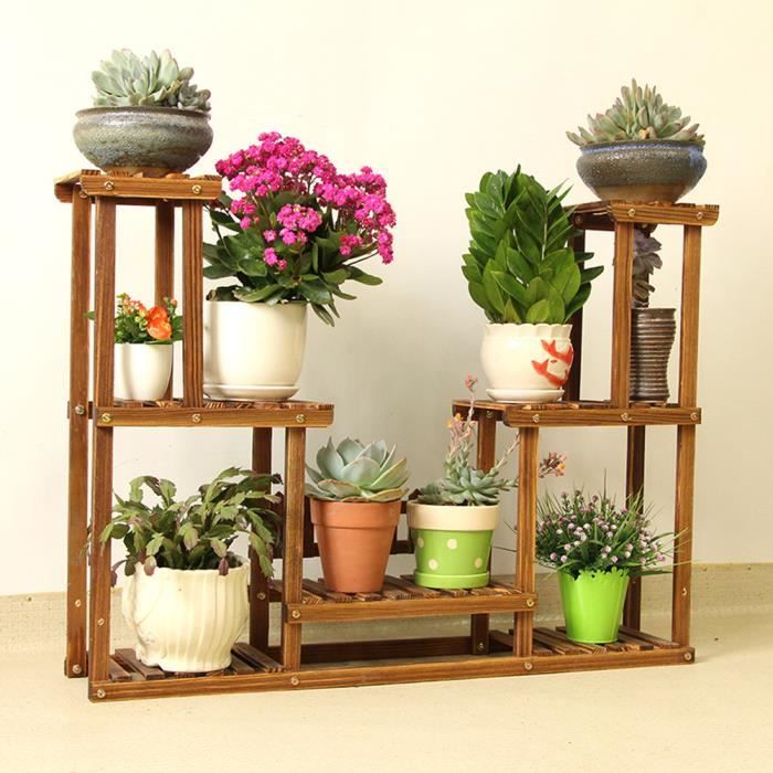 Jardiniere En Bois Carbonise Jardiniere Pour Plantes Succulentes Jardiniere Pour Salon Interieur Avec Balcon Achat Vente Meuble Support Plante Support A Pots De Fleurs Cdiscount