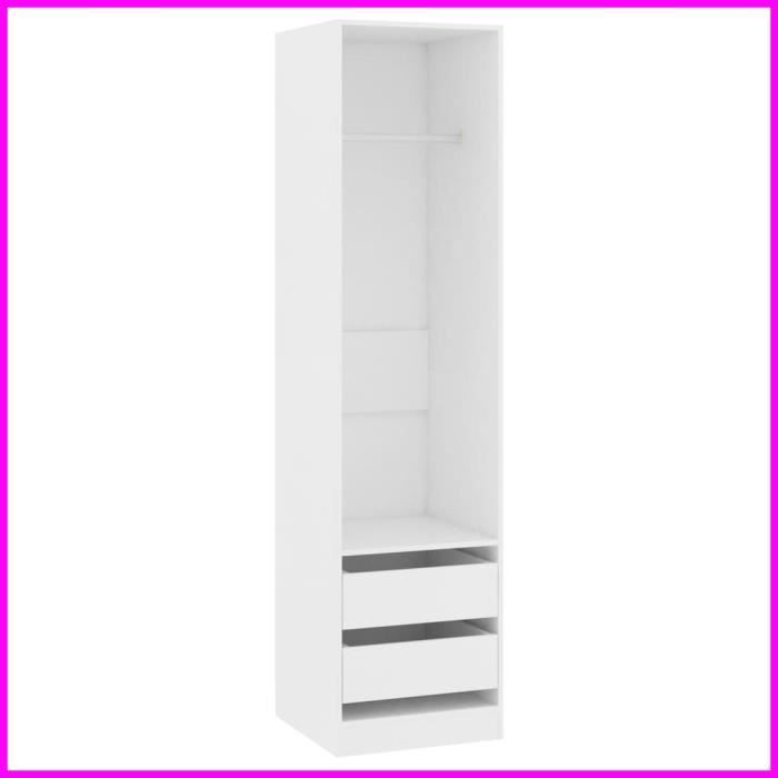 Garde-robe - V BESTLIFE - 50x50x200 cm - Bois dingénierie - 2 tiroirs - Design intemporel