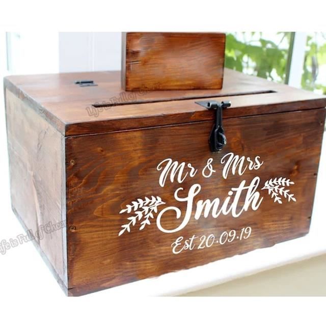 Livre d'Or de Mariage en Bois 40 Feuilles Mr&Mrs Album Personnalisé Rustique Livre d'Invité Message pour Fête Réception Mariage - Beaux-Arts et Loisirs créatifs