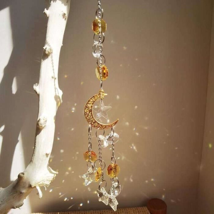 Attrape-Soleil Déco En Forme De Coquillage - Cristal Et Perles, Prisme Arc-en-Ciel - Pour Fenêtre, Salon, Chambre - Décoration Maison Lumineuse