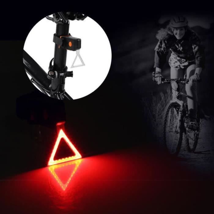 Feu avant et arrière de vélo Rechargeable par Usb, 4 Modes, 5 Led, feux