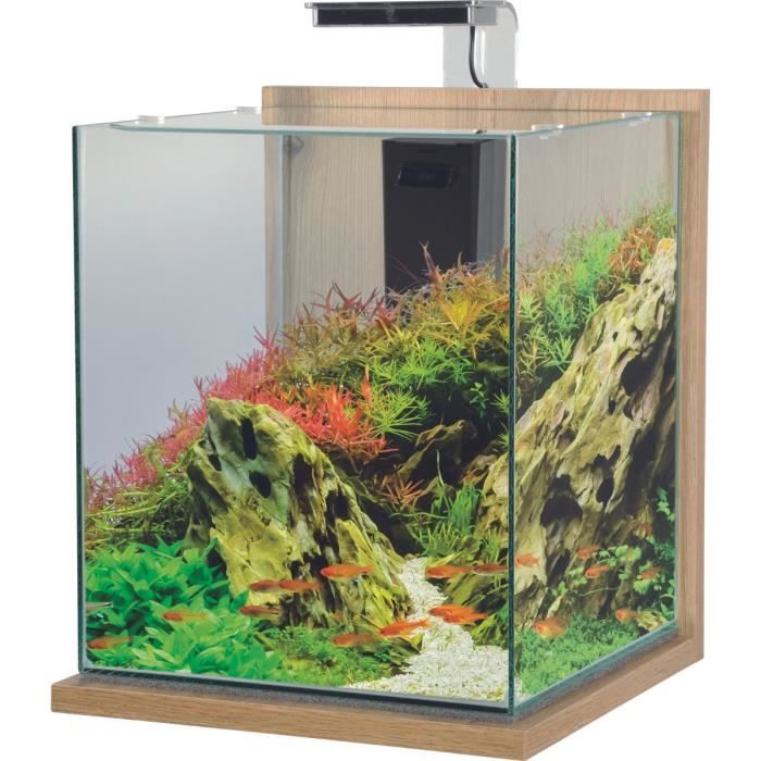 aquarium poisson équipé 31,5 litres jalaya xxl chêne clair - zolux