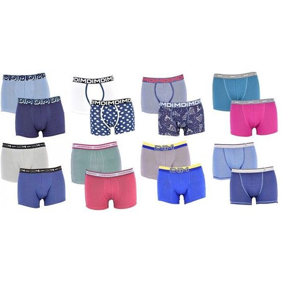 Boxer DIM Homme en coton stretch ultra Confort Pack de 4 Boxers Surprise Pack de 4 boxers surprise Cdiscount Pret a Porter