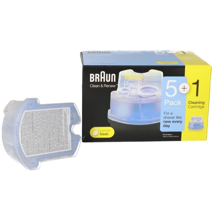Braun CCR3 Clean & Renew Lemon Shaver Fluid refill 4 pcs. - Cdiscount  Electroménager