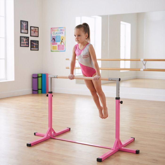 Gartenpirat Barre Fixe Gymnastique Rouge 125 cm métal Enfants Aires Jeux publiques