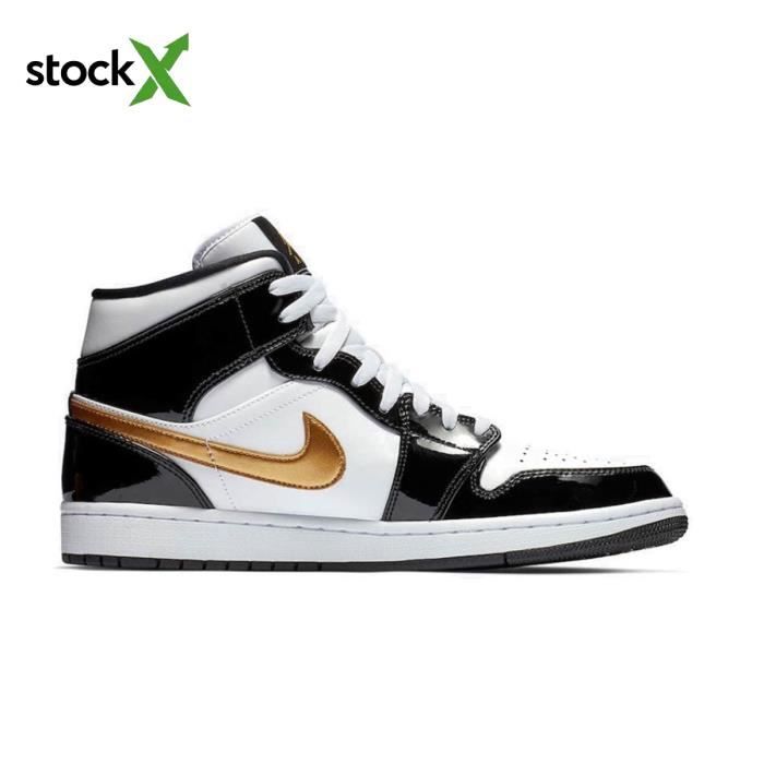 Air jordan 1 mid se black metallic gold white online