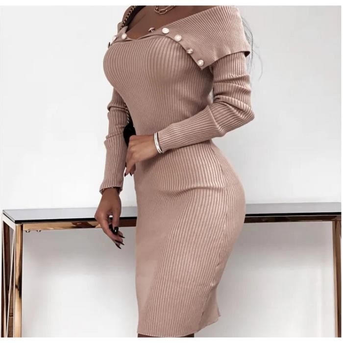 Robe Pull Femme Grande Taille Automne Hiver Marque Modele Maille Manches Longues Couleur Abricot Beige Abricot Cdiscount Pret a Porter