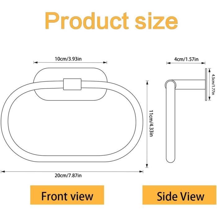 Hoooh A100-P Barre De Serviette De Bain En Acier Inoxydable