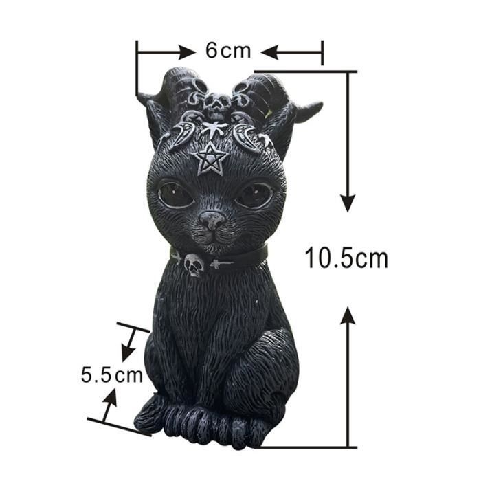 URATOT Lot de 3 statues de jardin en métal en forme de chat noir