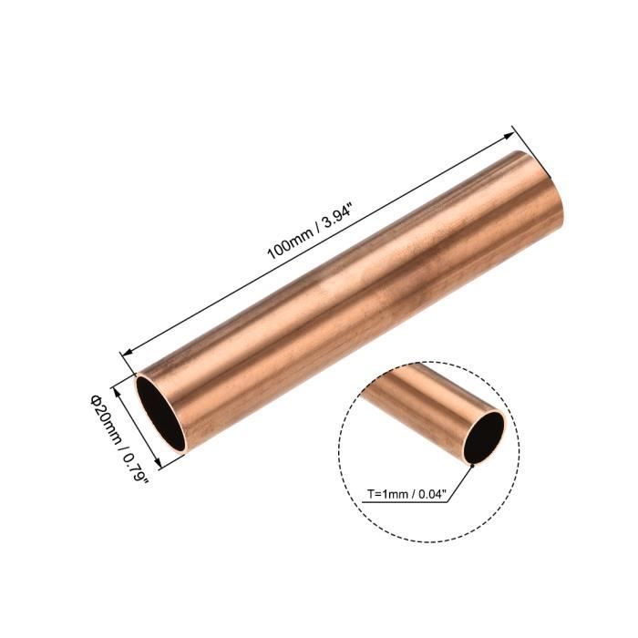 Sourcing Map Tube Laiton Rond 300mm Longueur 10mm Diamètre Externe 0.5mm Paroi Épaisseur Sans Couture Droit Tuyau 2 Pcs