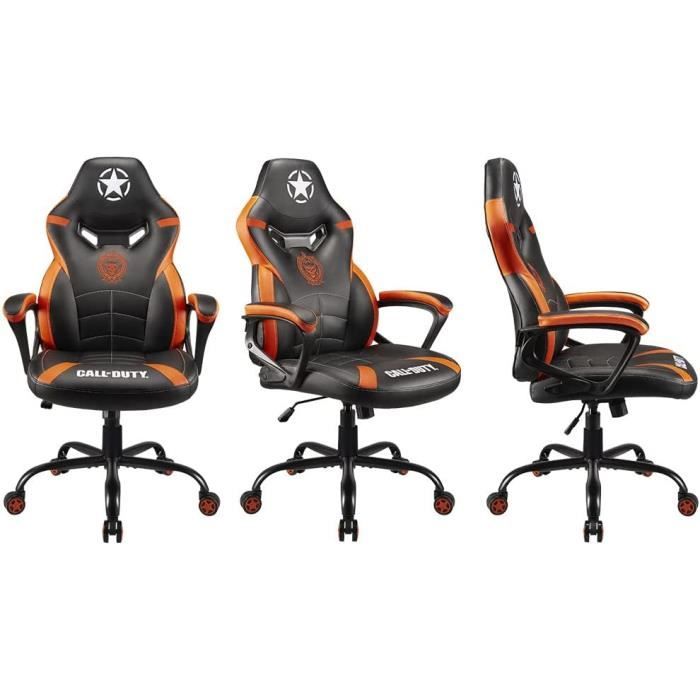 Call of Duty Siege Gamer / Chaise de Bureau / Fauteuil gaming sous licence officielle noir et