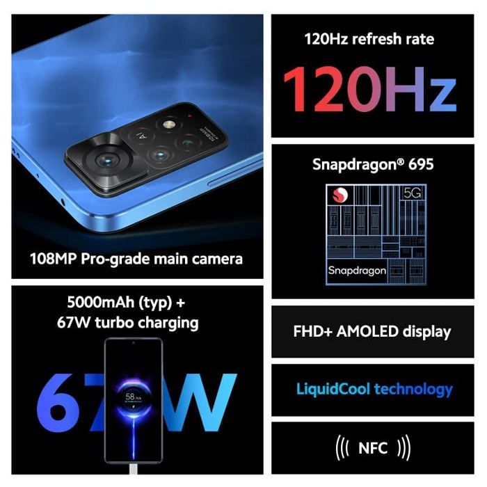 Smartphone Xiaomi Note 12 Pro 5G 8 Go 128 Go Noir NFC Batterie 5000 mAh Charge  rapide 67W Écran AMOLED 6,67 FHD+ - Smartphone