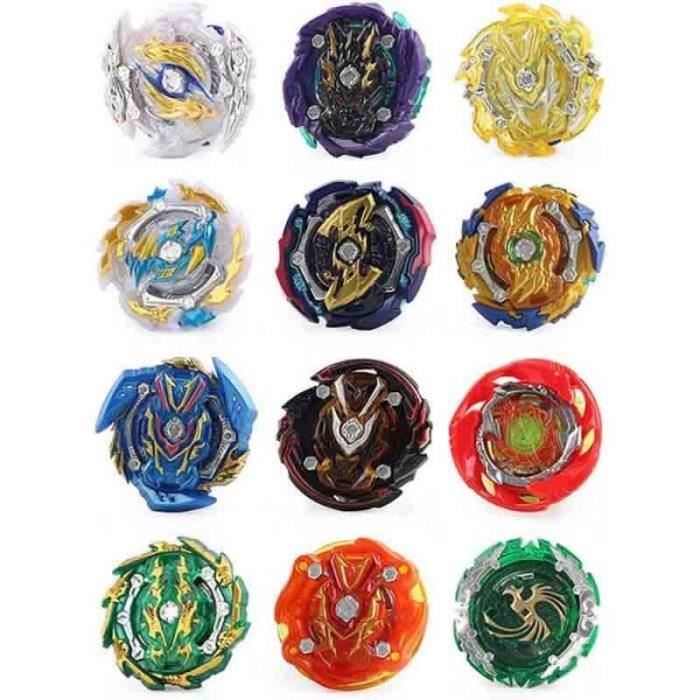 12 Toupies Burst Turbo avec Lanceurs et Boîte de Rangement - GOBRO - Gyro Pocket Box Pro - Noir - Jeux - Jouets