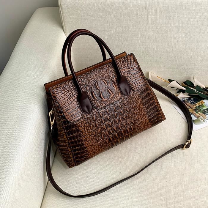 Sac top crocodile véritable
