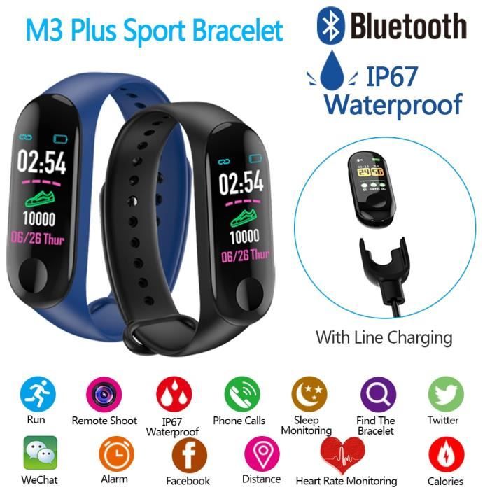 Montre connect e Chaude M3 Smart Fitness Tracker montre M3 bande