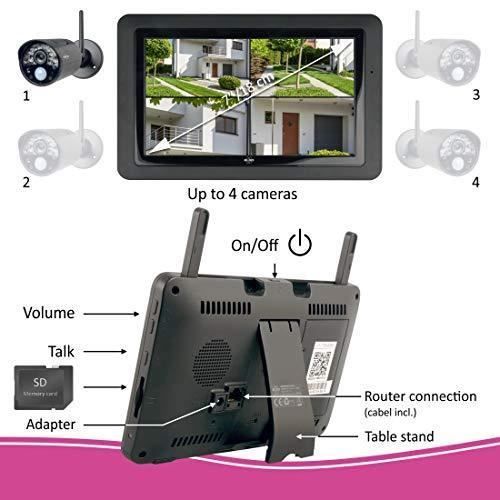 ELRO CZ30RIPS HD Color Night Vision Caméra de Surveillance Kit sans Fil -  avec écran 7'' et application