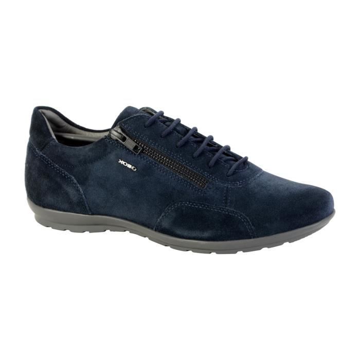 Chaussure Homme Geox U Symbol Cuir Textile Bleu Confortable Bleu Cdiscount Chaussures