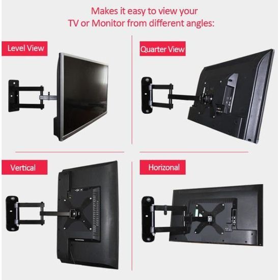 Bras Articulé Tv Angle 14 Bras De Rallonge Articule Tv Lcd Support Mural Full Motion