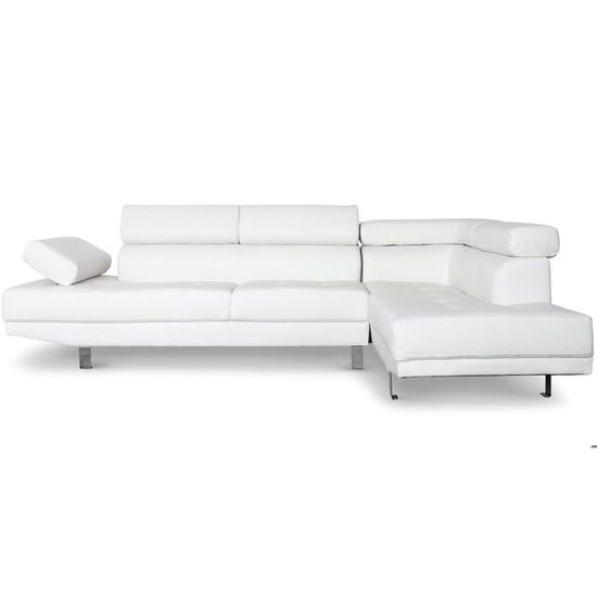 canape d angle avec tetieres relevables alfa blanc cdiscount maison
