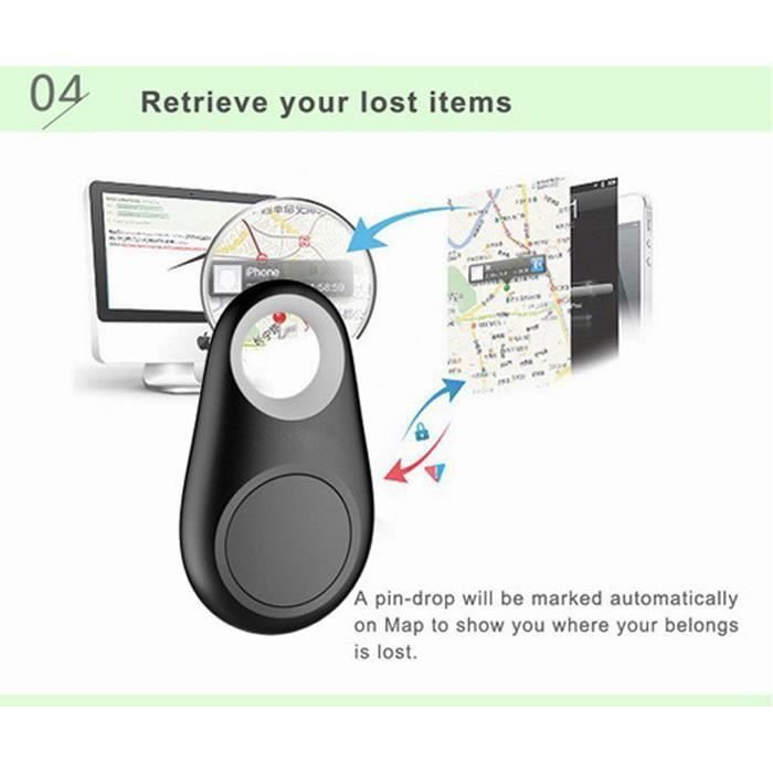Puce Bluetooth 4.0 Tracer GPS Tracker Tag Self-Portrait Anti-perte d ...