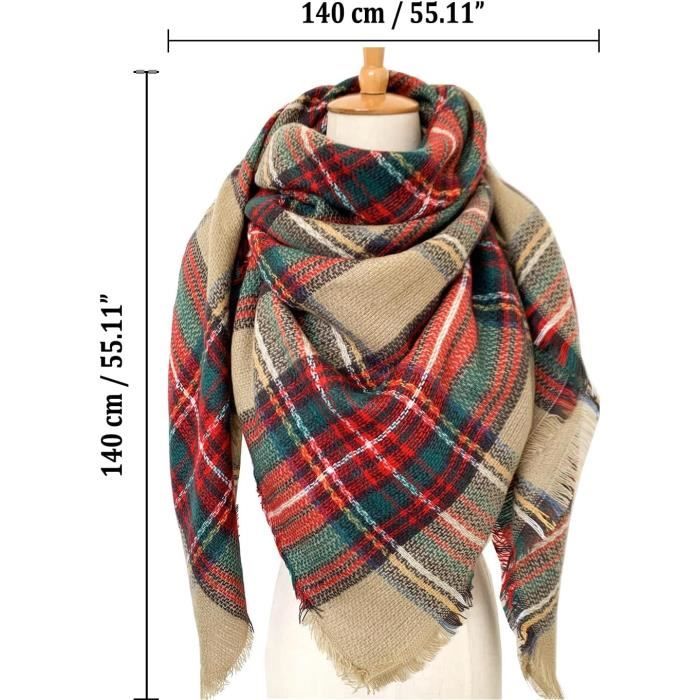 Heekpek Écharpe Châle Femme Cachemire Imitation XXL - Plaid Automne Hiver Avec Glands, Ultra Doux & Chaud
