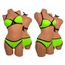 Maillot De Bain Femme 2 Pieces Bicolore Jaune Fluonoir Noir