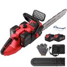 KOTEZU Tronçonneuse à Batterie 16" - Coupe 38cm - 2 Batteries 3.0Ah - Moteur Sans Balai, 4,65 kg Légère, Protège-guide