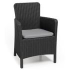 ALLIBERT BATH & DESIGN Fauteuil de jardin - Allibert by KETER - IOWA - en résine imitation rotin tressé coloris gris graphite avec coussin