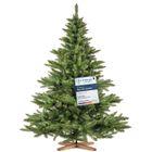 FairyTrees Sapin de Noël Artificiel 180 cm NORDMANN | Arbre de Noël avec Support en Bois | Sapin avec Tronc Vert | Made in EU